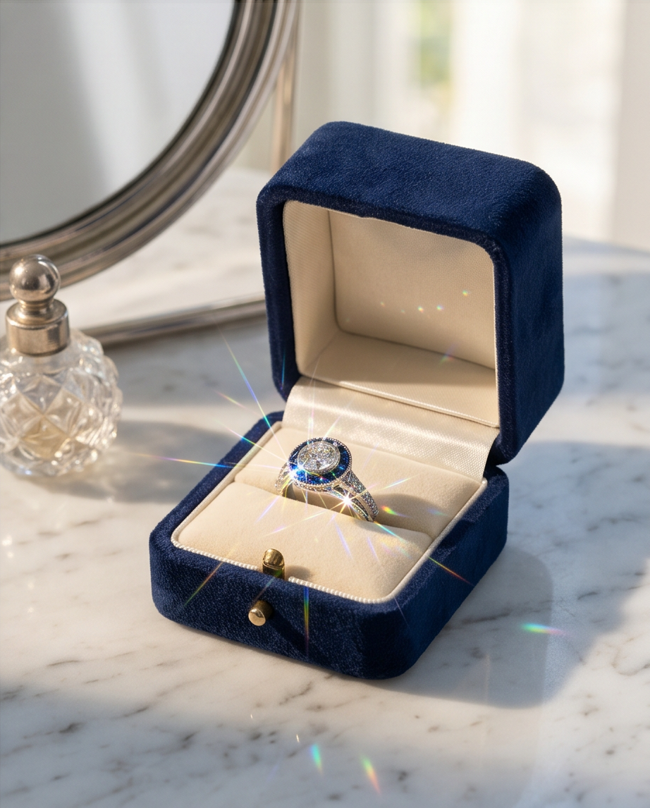 Diamond and Sapphire Art Deco Ring