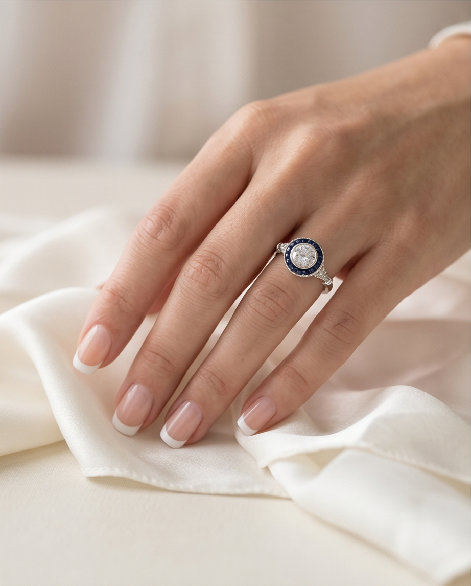 Diamond and Sapphire Art Deco Ring