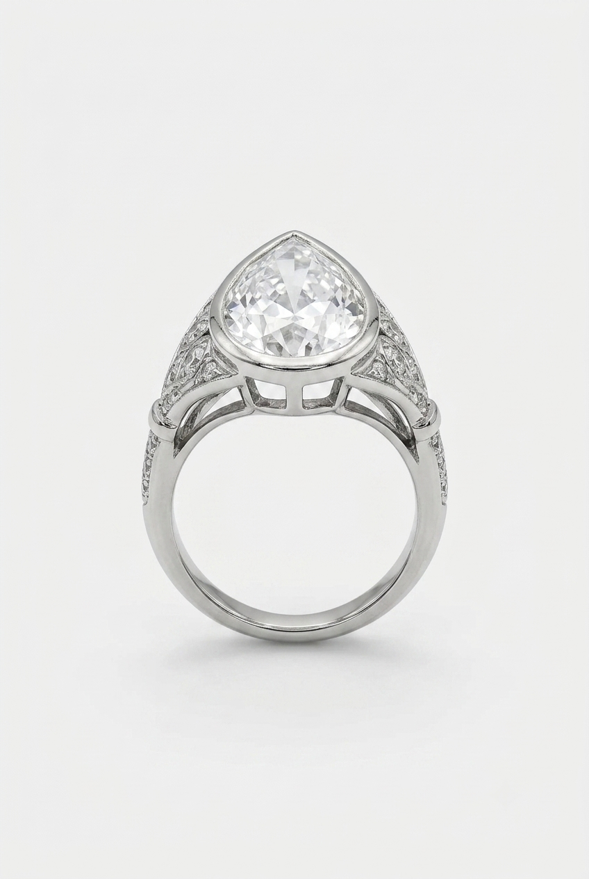 Pear Shaped Diamond in Custom Mounting